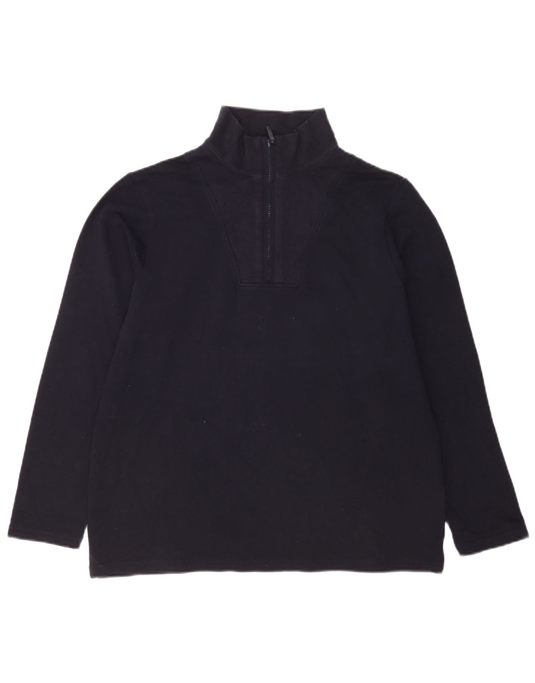 Marks & Spencer - Sudadera con cuello y cremallera para mujer, talla 40, talla mediana, azul marino