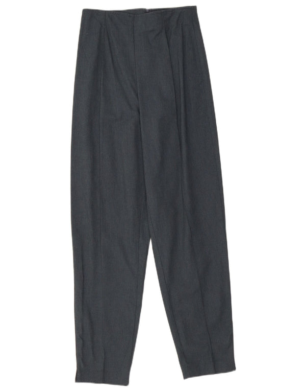 Stefanel Pantalones de traje cónicos de cintura alta para mujer IT 38 XS W24 L27 Gris