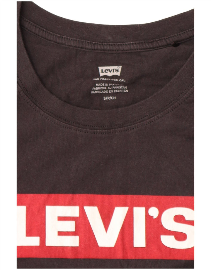 Levi's Camiseta corta con gráfico extragrande para mujer UK 10 Small Black