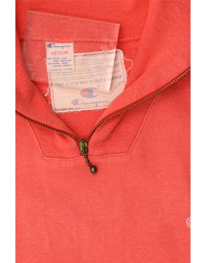 CHAMPION Sudadera con cuello y cremallera para mujer UK 14 Medium Red Cotton