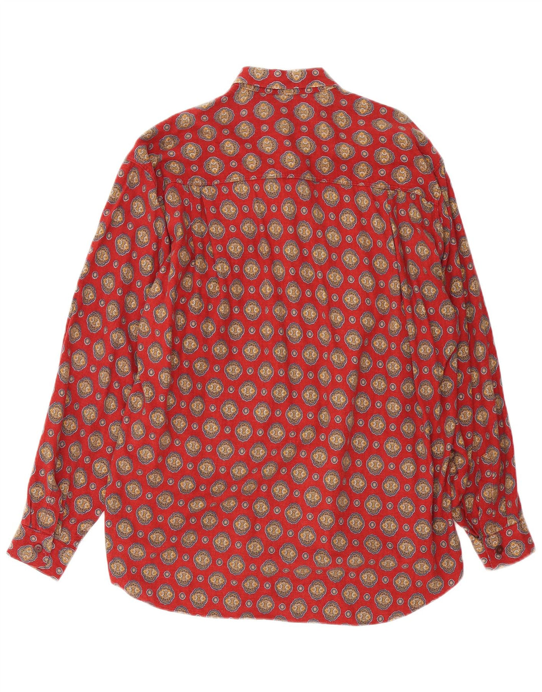 Camisa Carrera Hombre Algodón Paisley Rojo Mediano