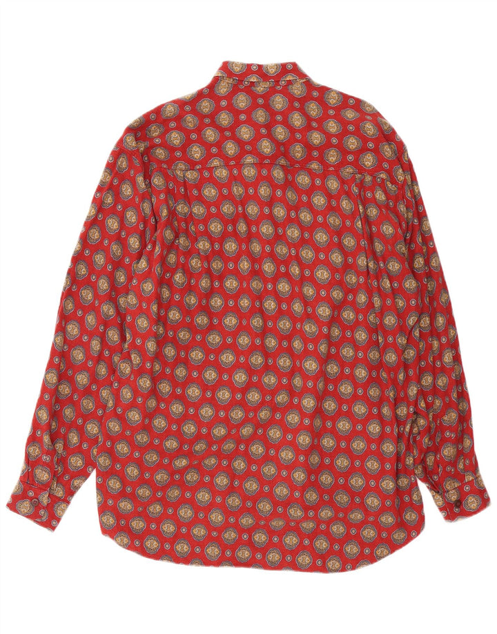 Camisa Carrera Hombre Algodón Paisley Rojo Mediano