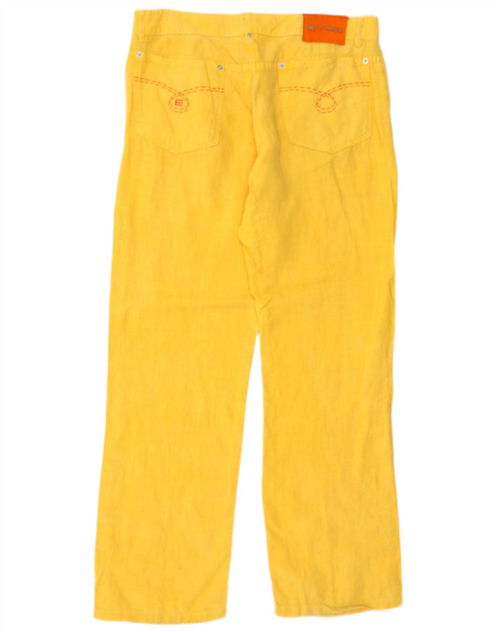 Pantalones Casuales Rectos Para Hombre Etro W34 L30 Lino Amarillo