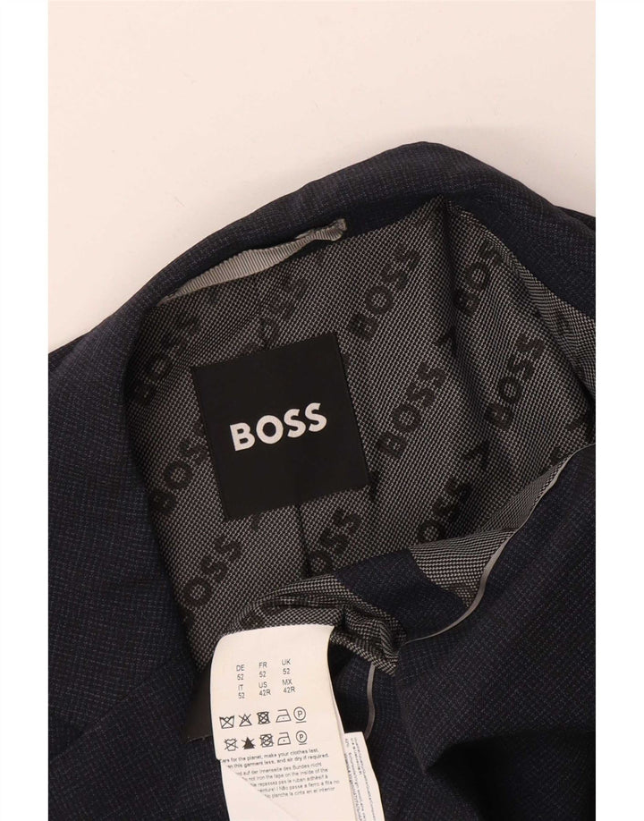Hugo Boss Chaqueta Blazer de 2 Botones para Hombre UK 52 XL Lana Azul Marino