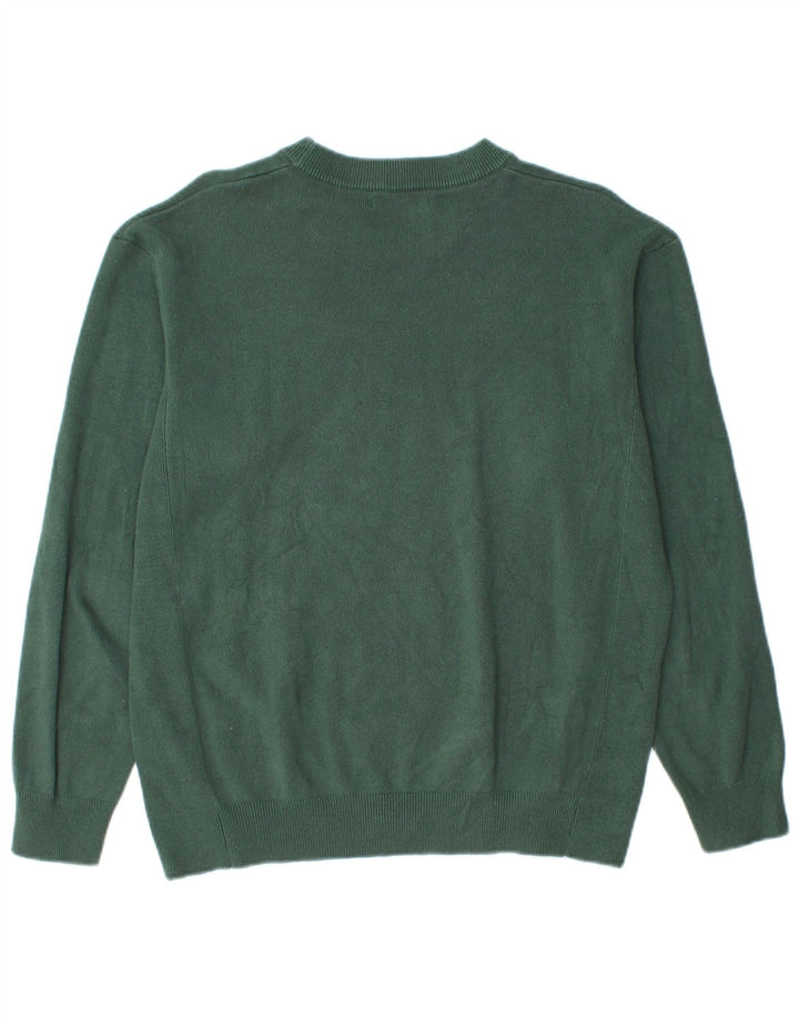 Zara Hombre Jersey Cuello Redondo Jersey Algodón Verde Medio