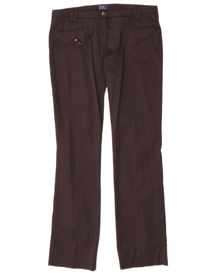 TRUSSARDI Pantalones casuales rectos para mujer IT 46 Large W32 L31 Negro