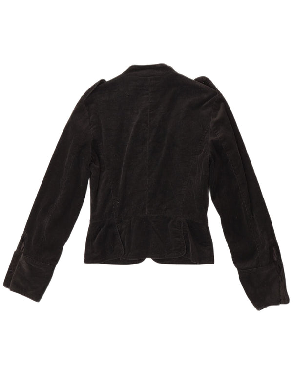 Zara Chaqueta tipo blazer militar de pana para mujer Reino Unido 40 Gris medio Floral