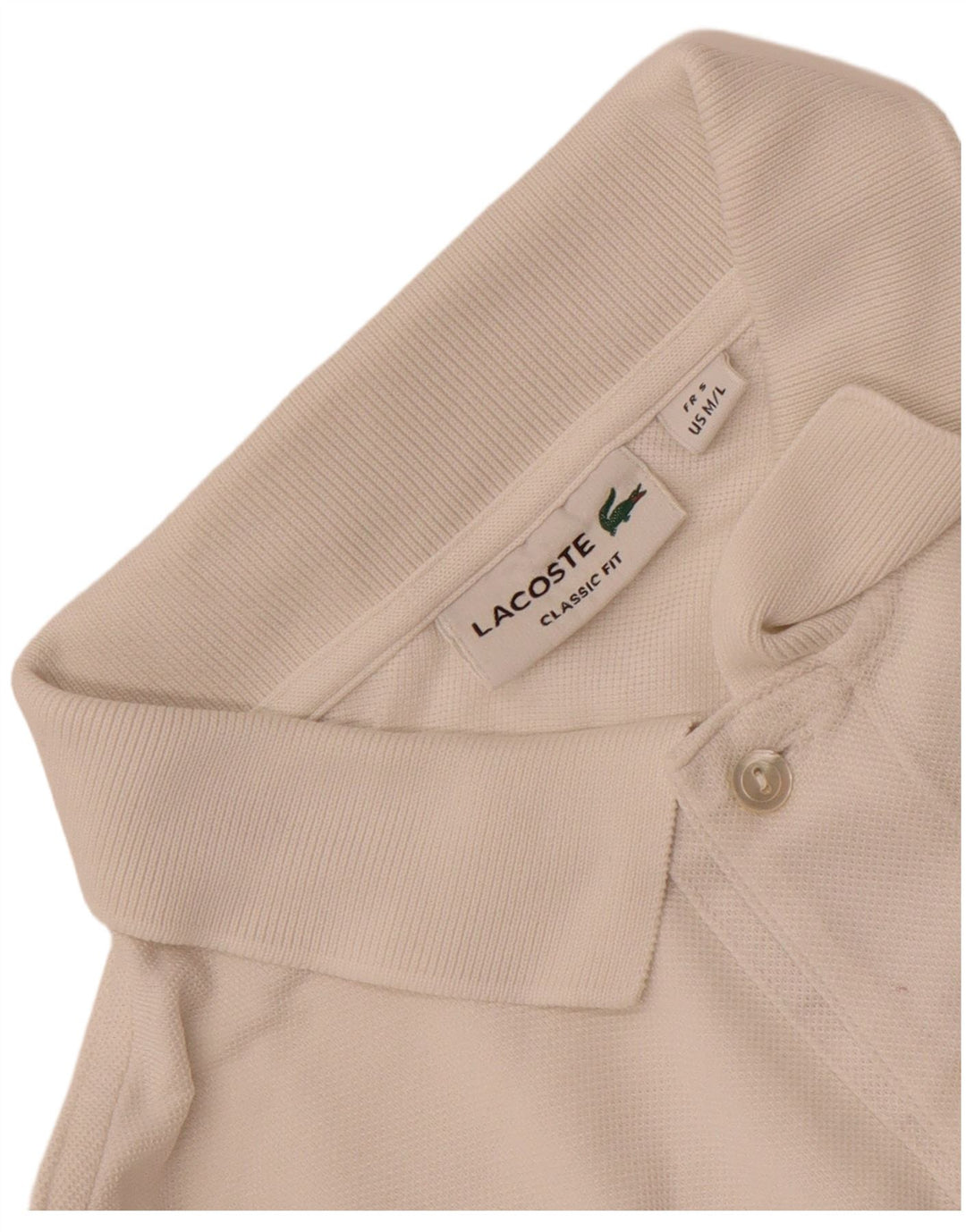 Lacoste Polo de ajuste clásico para hombre talla 5 grande blanco