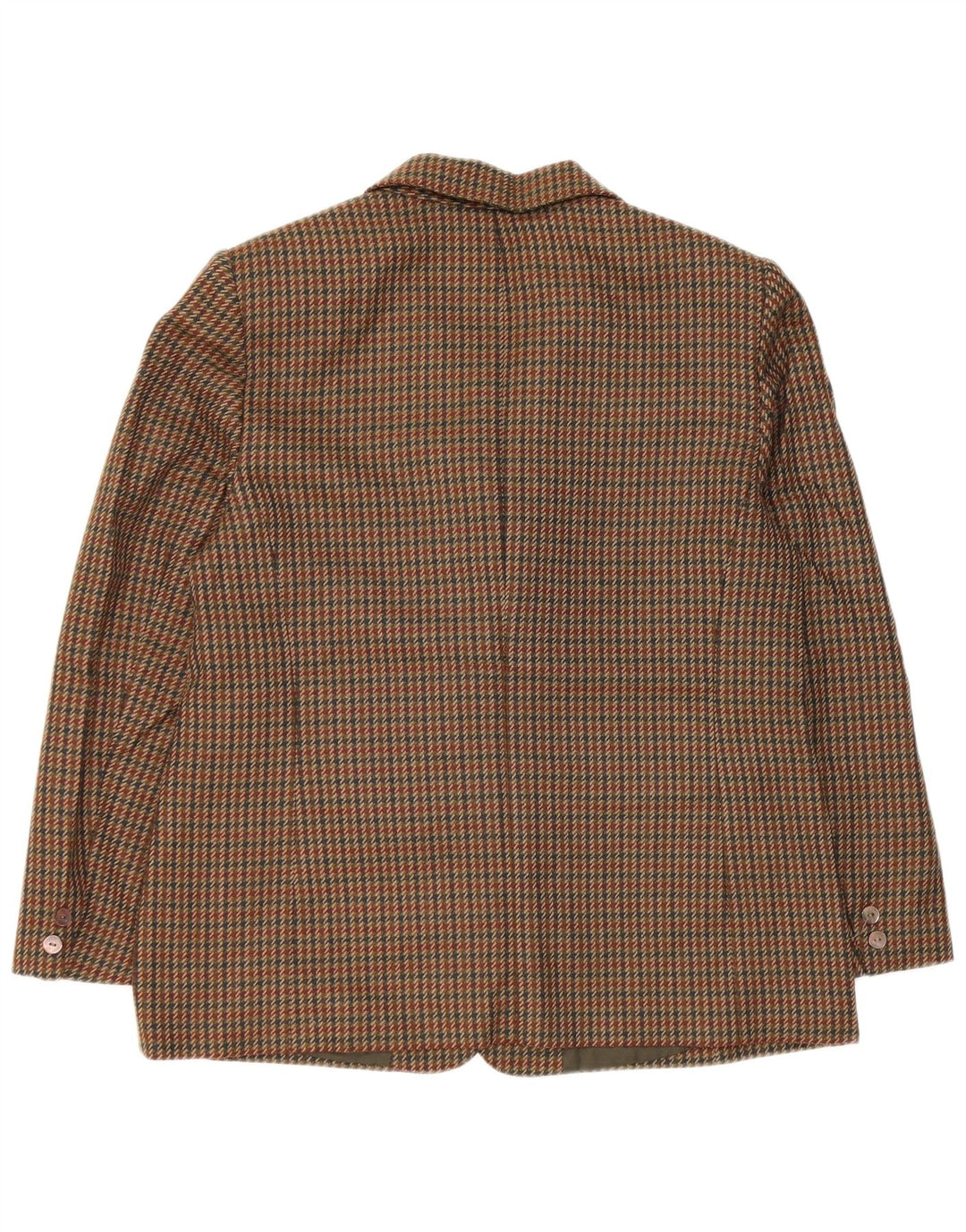 Vintage mujer 2 botones Blazer chaqueta Reino Unido 14 pata de gallo verde medio