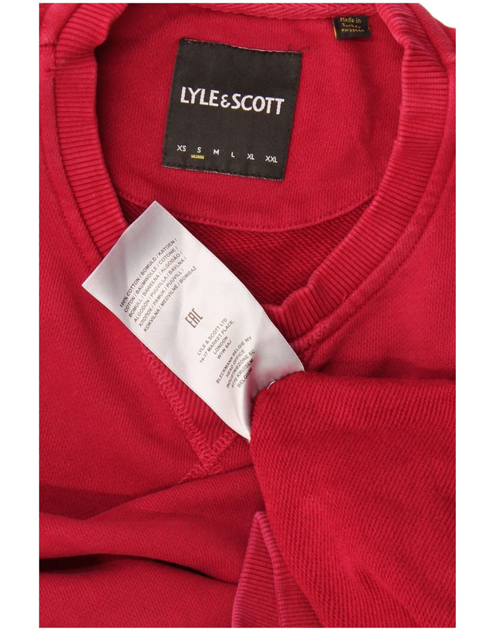LYLE & SCOTT Sudadera tipo jersey para hombre pequeña de algodón rojo