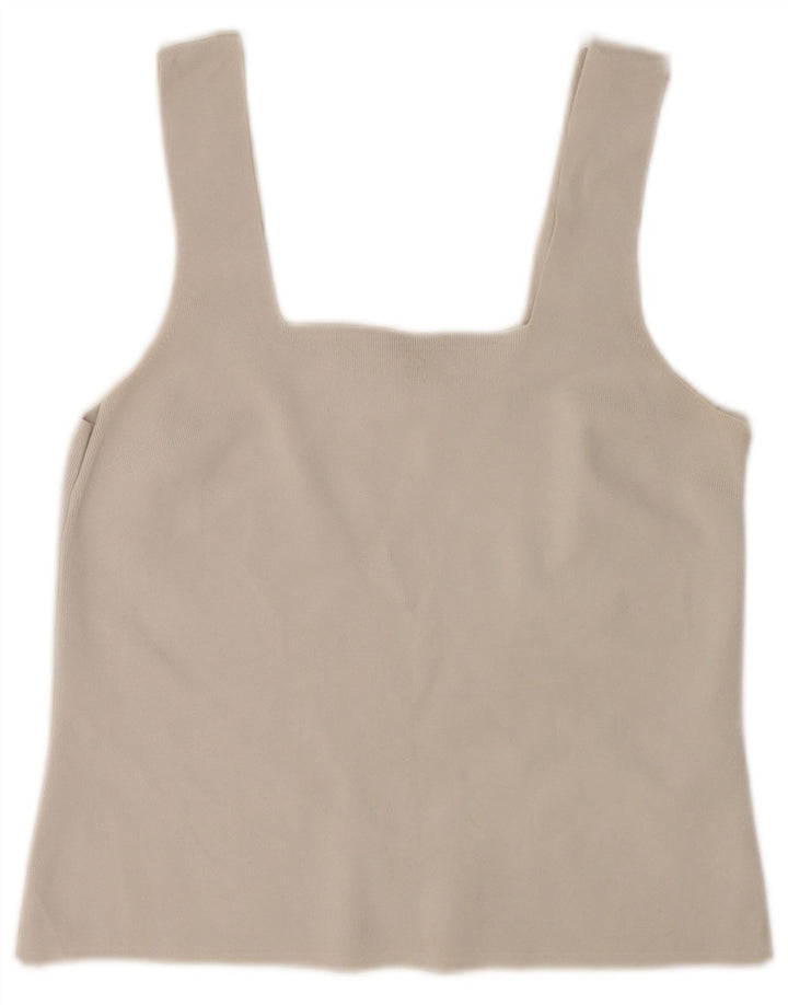 Top corto de tirantes Reiss para mujer UK 44 Large Off White Viscosa