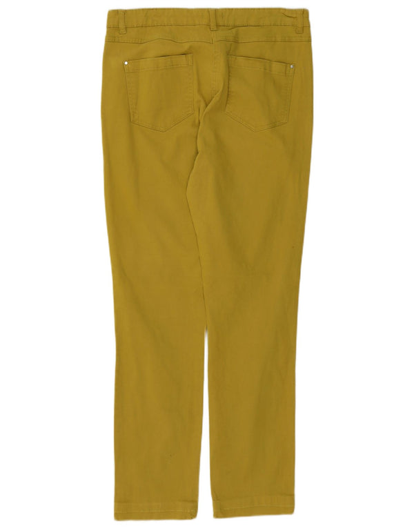 M&Co Pantalones informales ajustados para mujer UK 14 Large W32 L28 Algodón amarillo