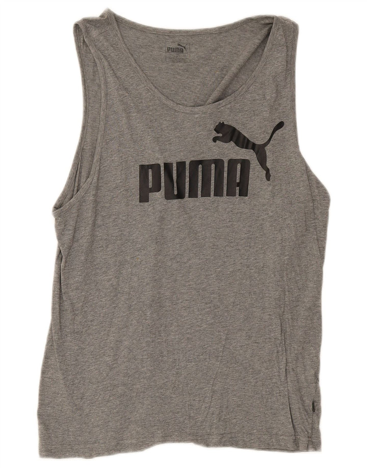 Camiseta Puma Graphic Vest Para Hombre Gris Medio Moteado