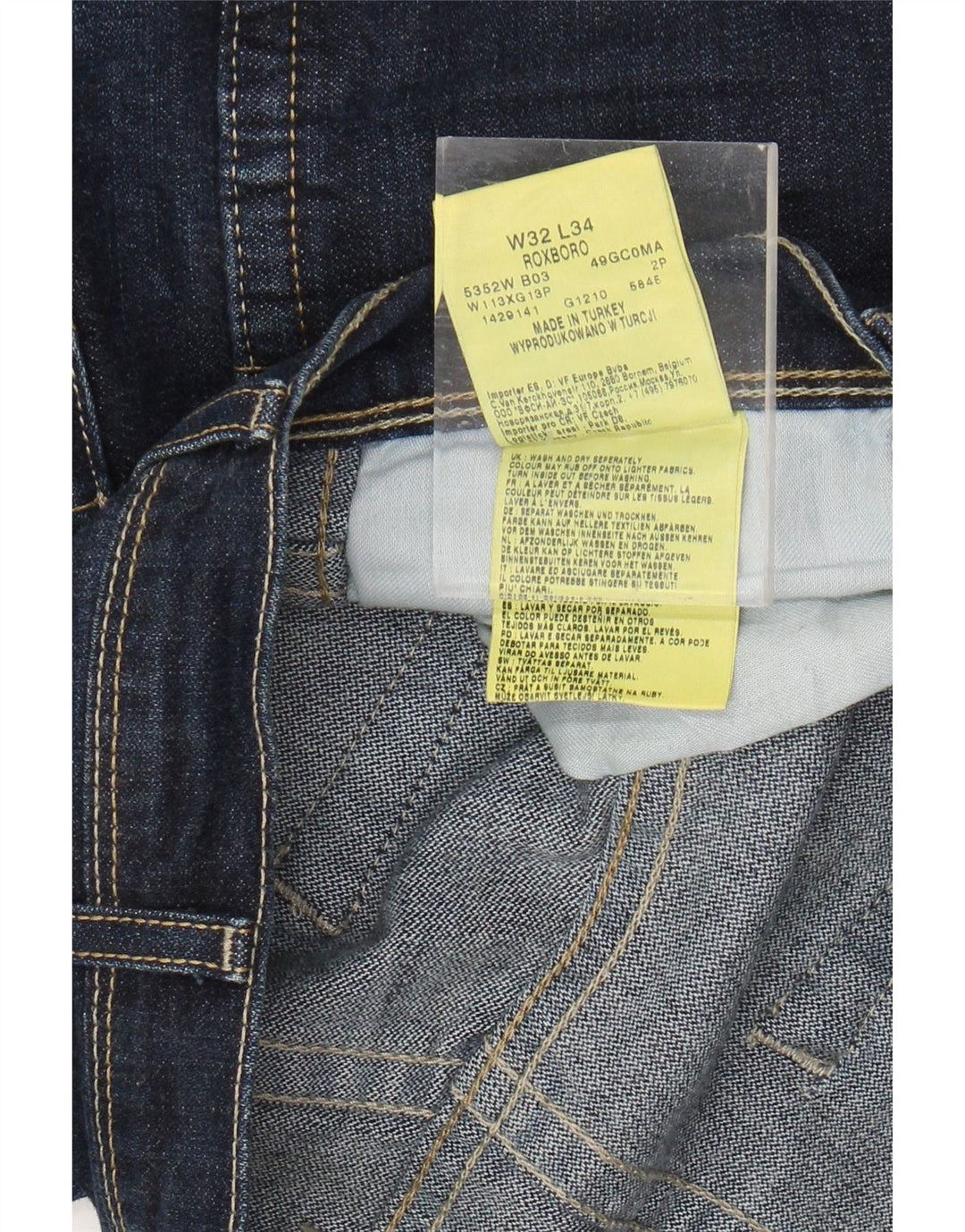 WRANGLER Vaqueros rectos Roxboro para hombre W32 L34 Algodón azul