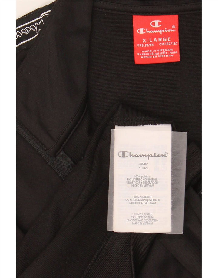 Champion Chaqueta de chándal gráfica para niños 13-14 años XL Poliéster negro