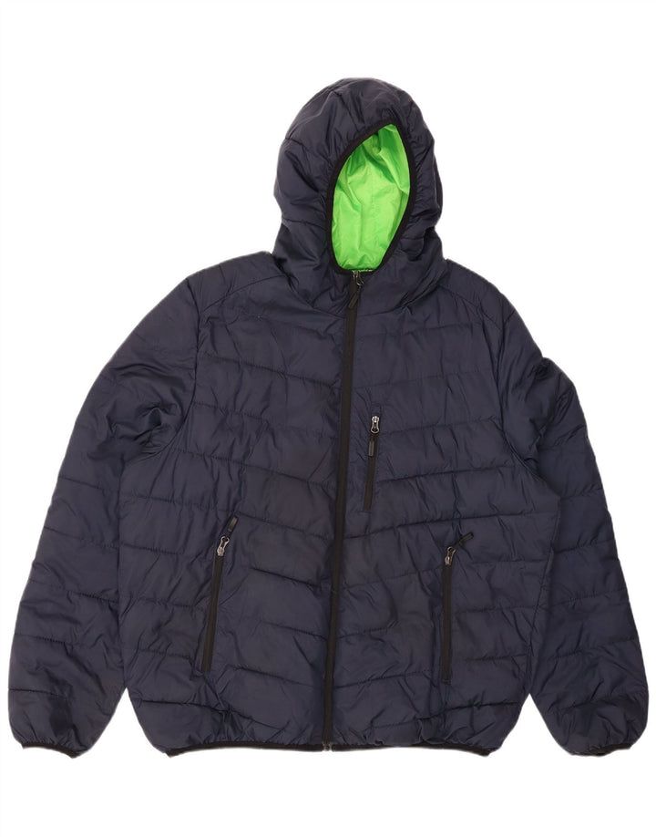 CHIEMSEE Chaqueta acolchada con capucha para hombre UK 42 XL Azul marino Poliéster