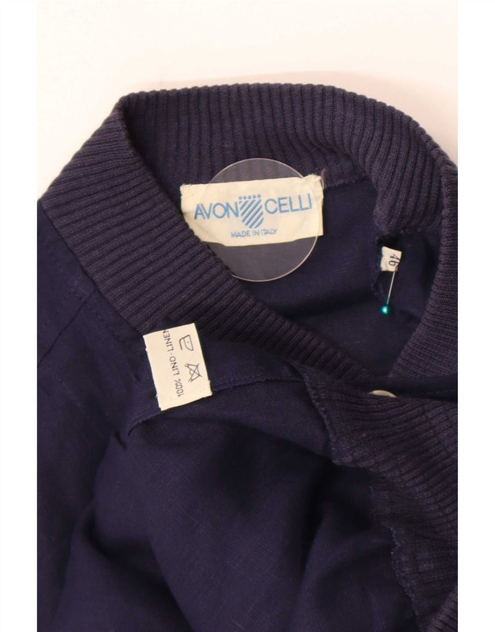 Avon Celli Chaqueta bomber holgada para hombre IT 46 Small Lino azul marino