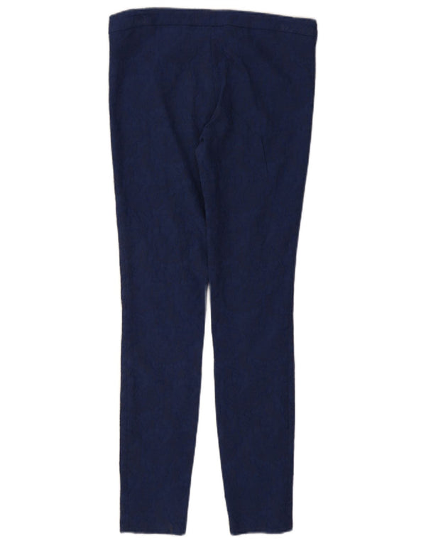 Zara Mujer Pantalones Casuales Pitillo Pequeños W26 L28 Azul Paisley