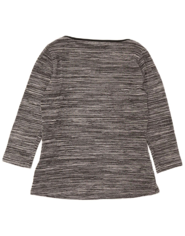 Marks & Spencer Womens Top 3/4 Sleeve UK 8 Small Grey Flecked Viscose