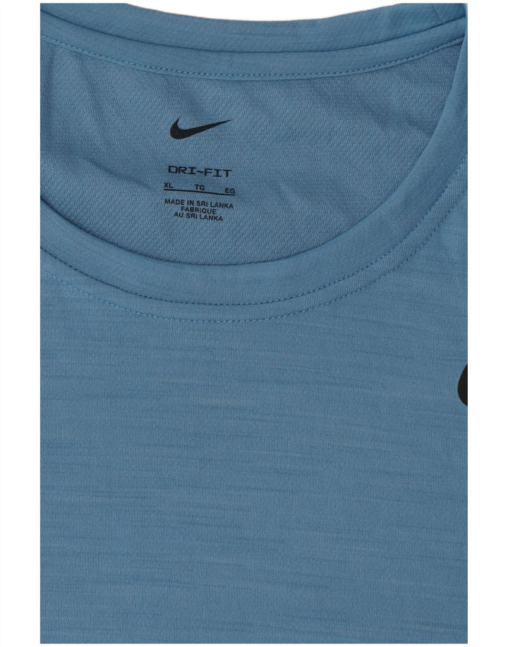 Camiseta Nike Dri Fit para hombre Top XL Poliéster azul