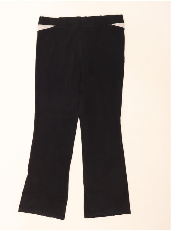 Fila Pantalones de chándal acampanados para mujer UK 12 Medium Black Cotton Sports
