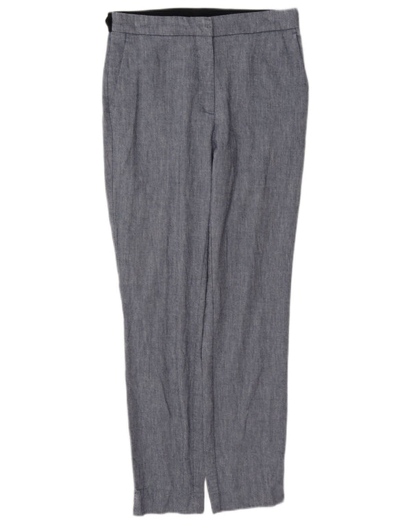 Zara Mujer Pantalón Chino Recto Mediano W28 L27 Azul Algodón