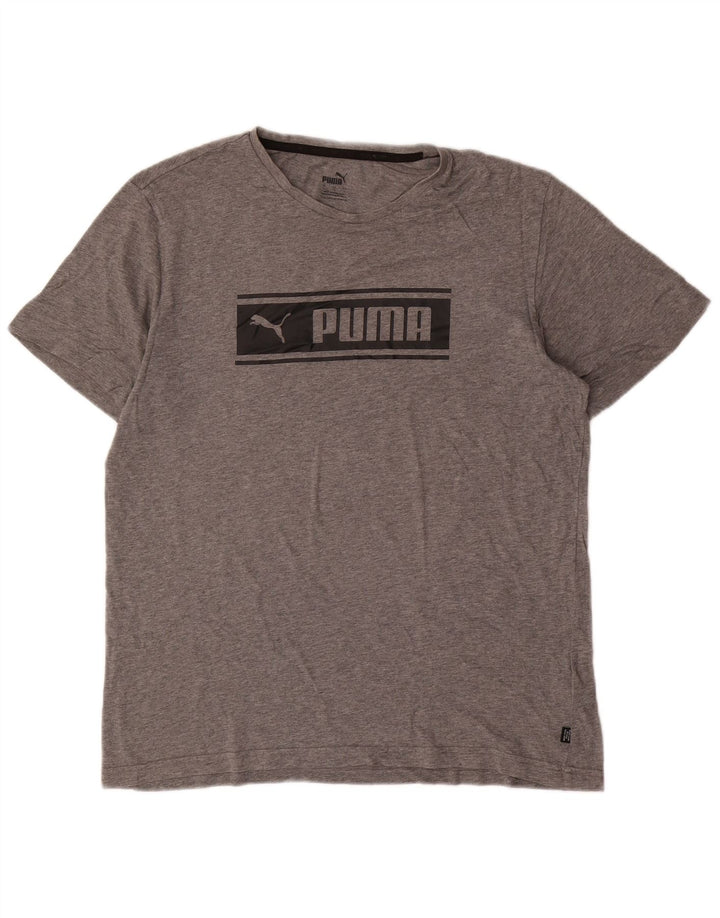 Puma - Camiseta gráfica para hombre, talla grande, algodón gris