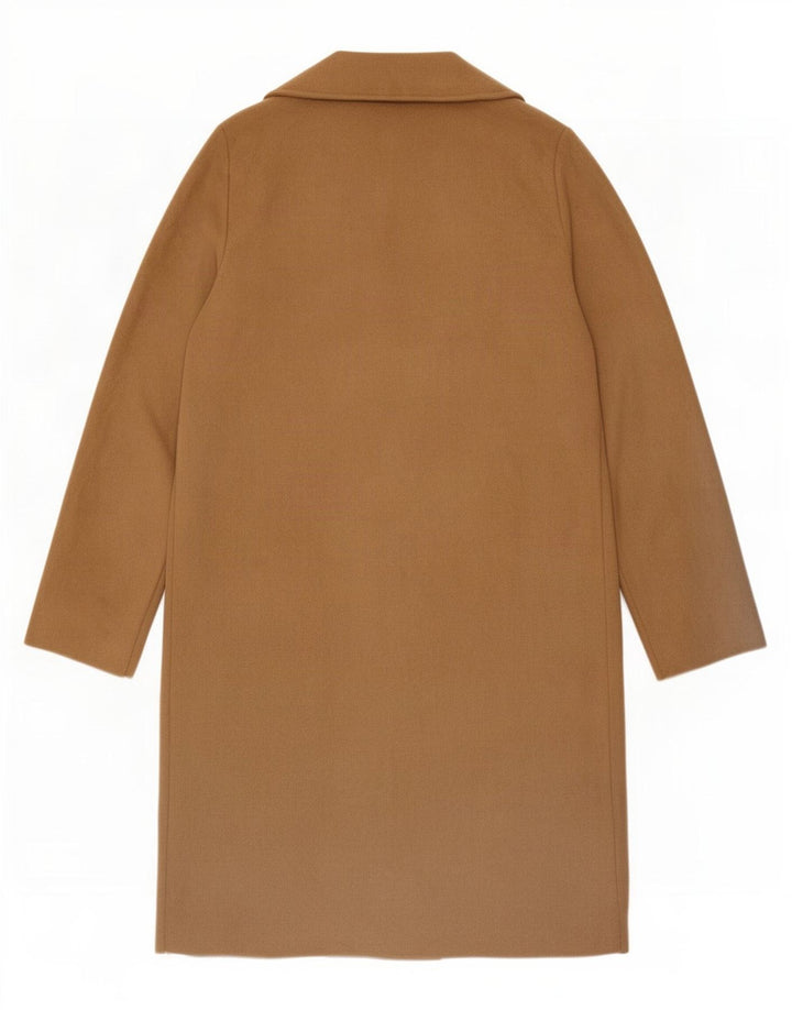 Zara Mujer Abrigo Abierto UK 10 Small Marrón Poliéster