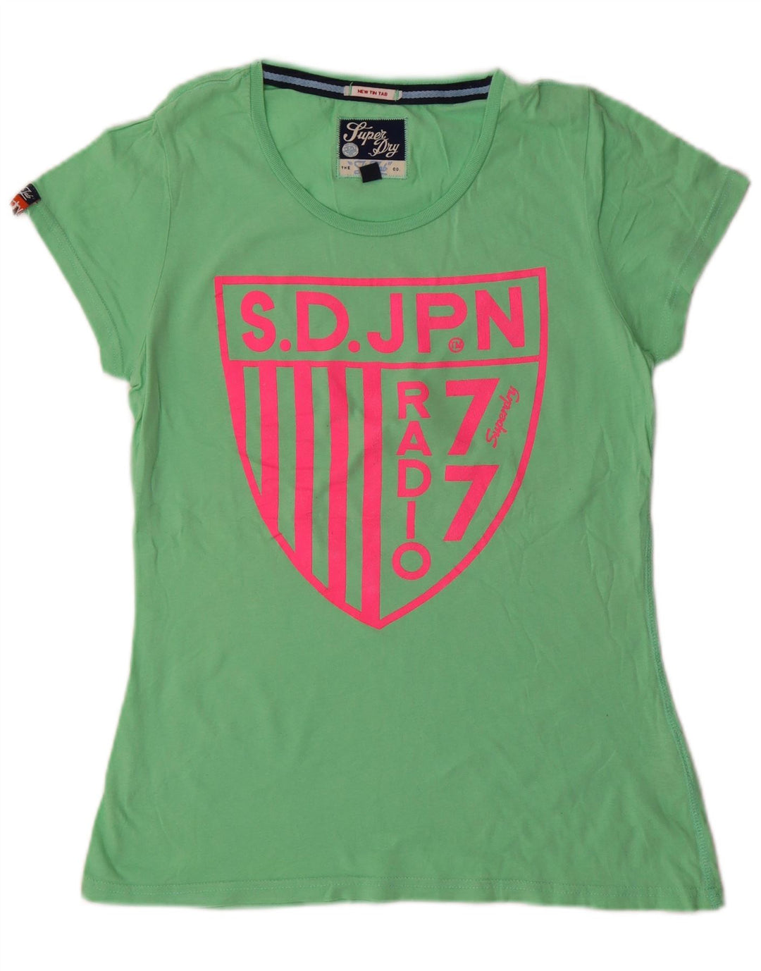 SUPERDRY Camiseta gráfica para mujer Top UK 44 Large Algodón verde