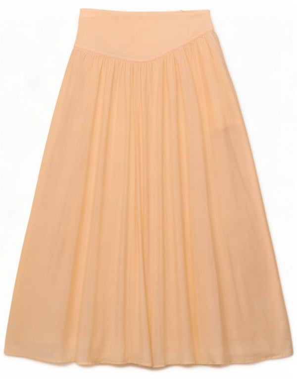 Falda acampanada plisada para mujer Byblos US 8 Medium W26 Beige Silk