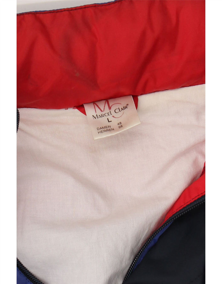 Marcel Clair Chaqueta impermeable con capucha para hombre EU 56 3XL Azul marino Colorblock
