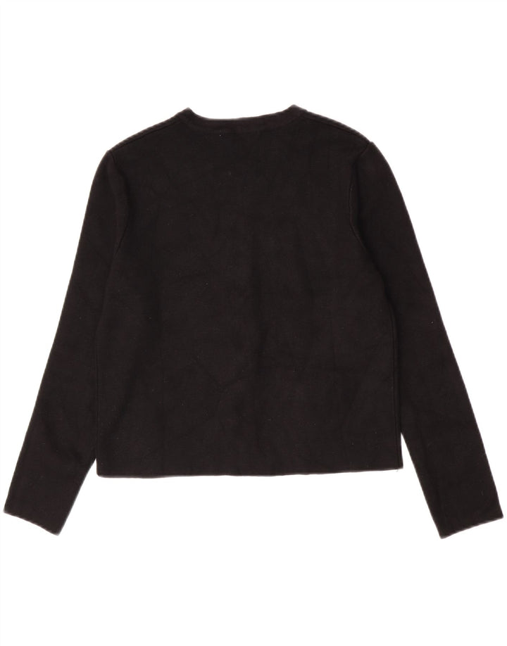 Zara Mujer Crop Cardigan Suéter UK 12 Medium Negro