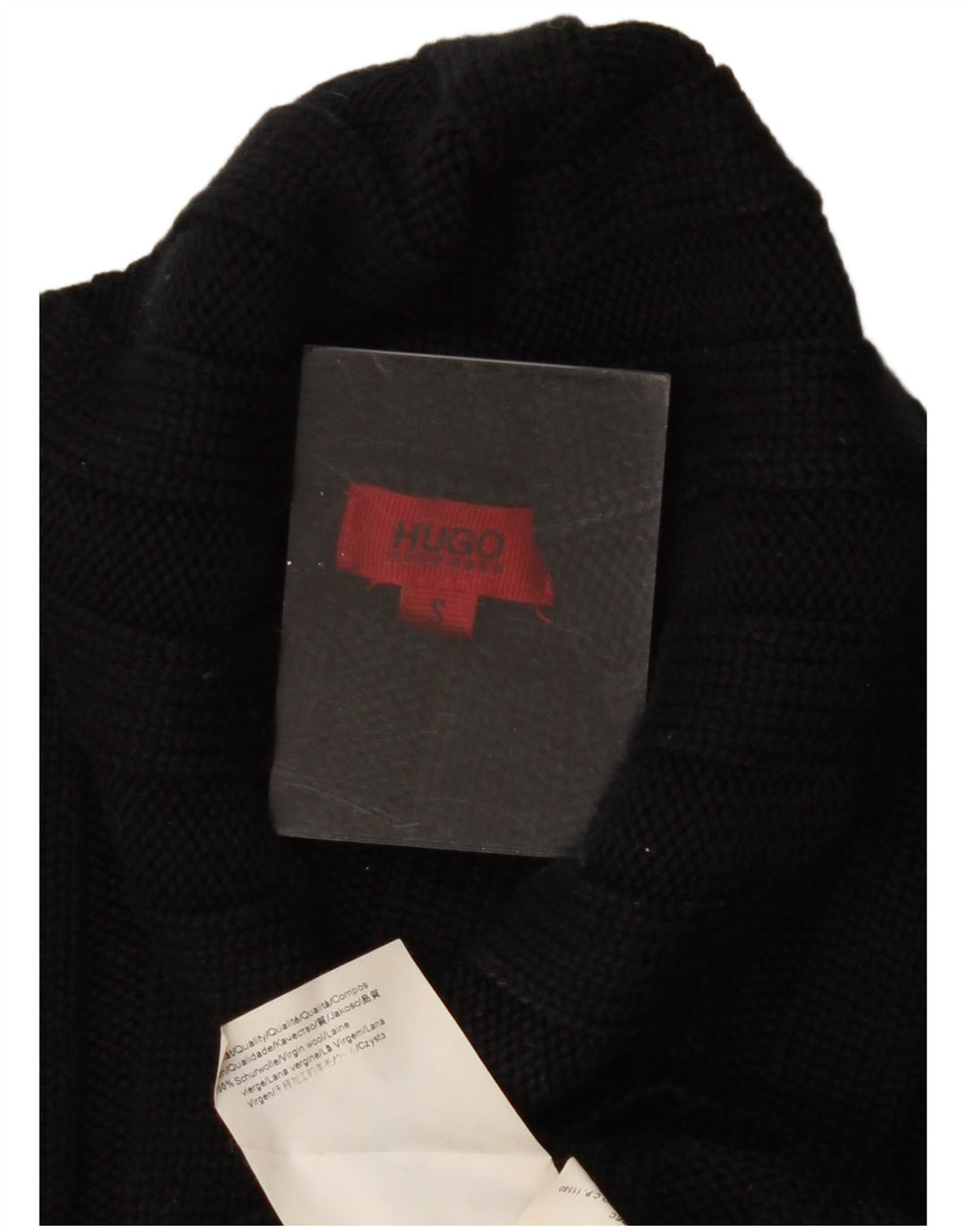 Hugo Boss Jersey con cuello vuelto para mujer UK 8 Small Lana negra