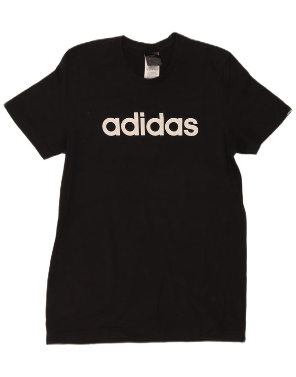 Adidas - Camiseta gráfica para hombre, talla pequeña, algodón negro