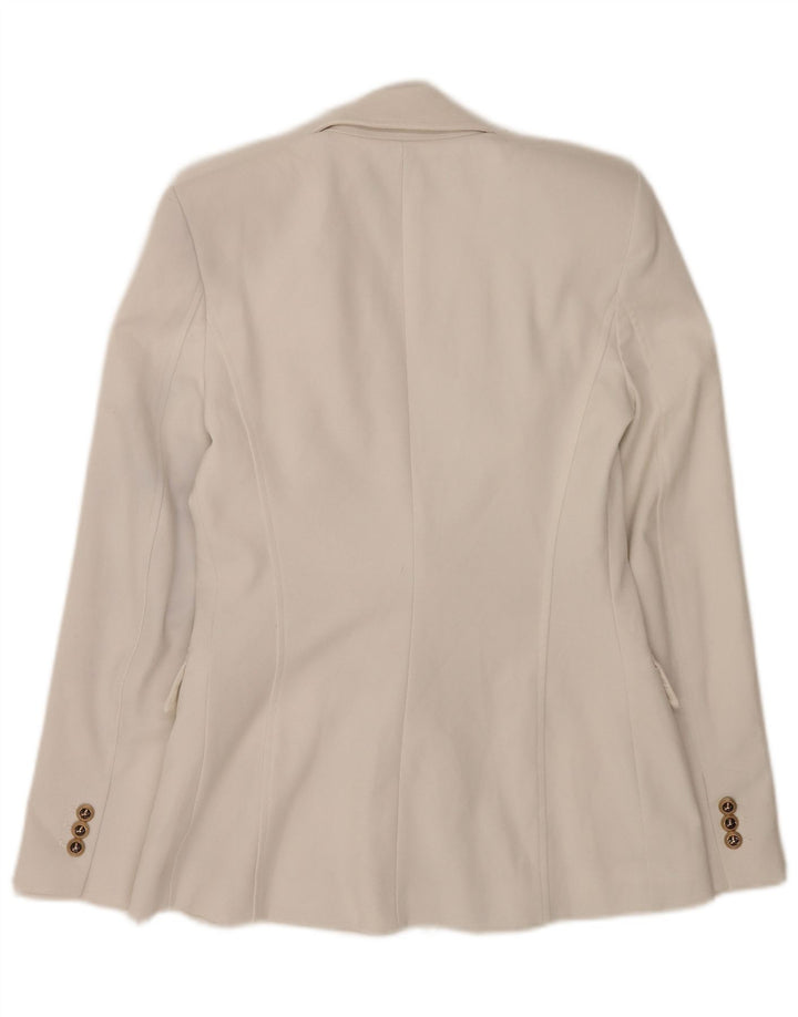 Zara Mujer Chaqueta Blazer De Doble Botonadura UK 6 XS Poliéster Blanco