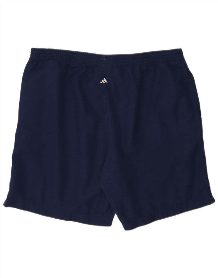 Adidas - Pantalones cortos deportivos para hombre, talla grande, poliéster, color azul marino