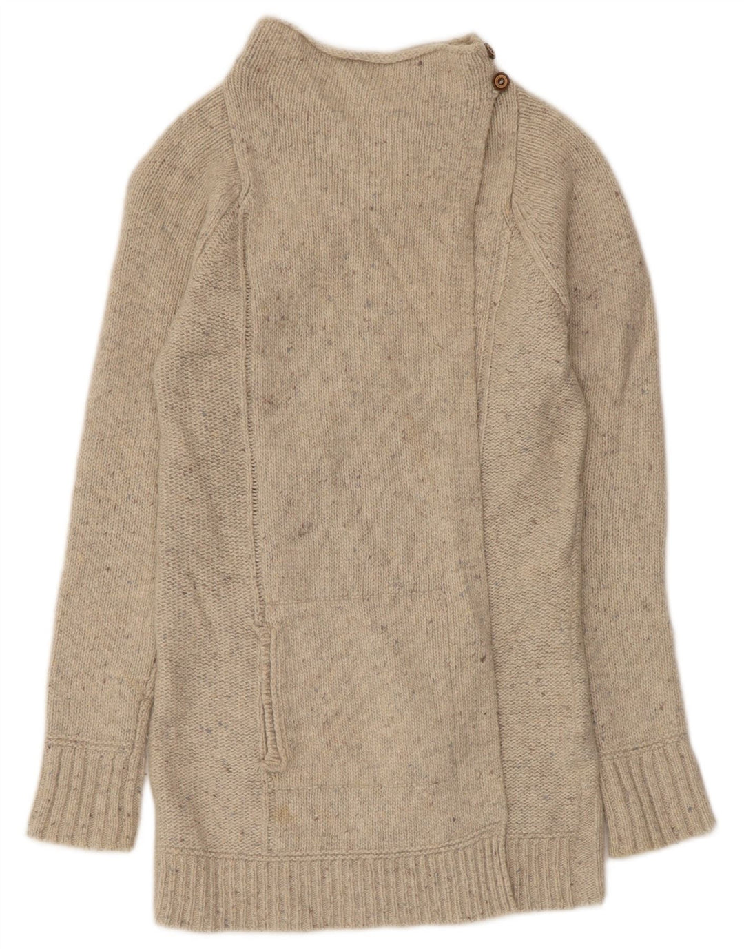 White Stuff Cárdigan Largo para Mujer UK 8 Small Beige Moteado