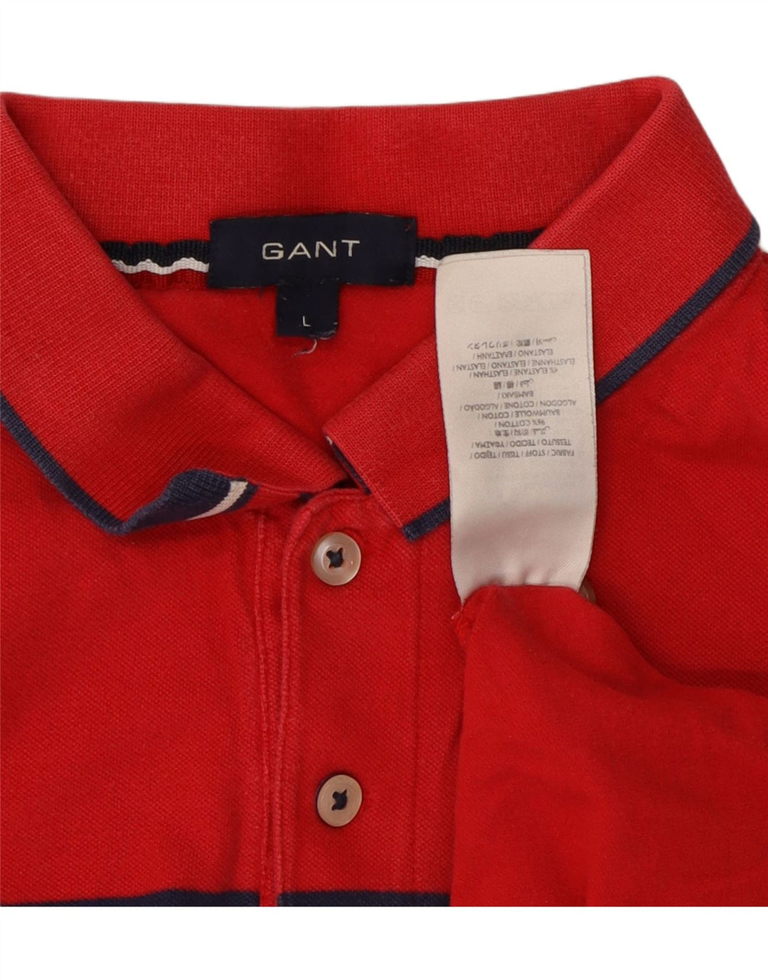 Gant Polo De Algodón Con Bloques De Color Rojo Grande Para Hombre