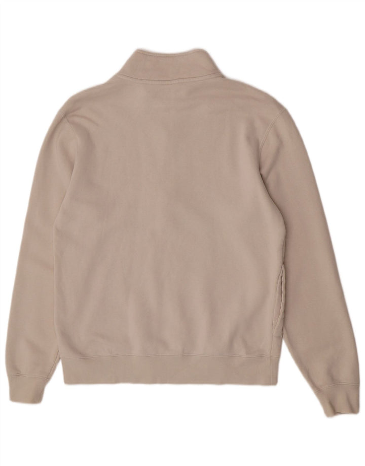 Nike Sudadera con cuello con cremallera y jersey de algodón blanco roto mediano para hombre