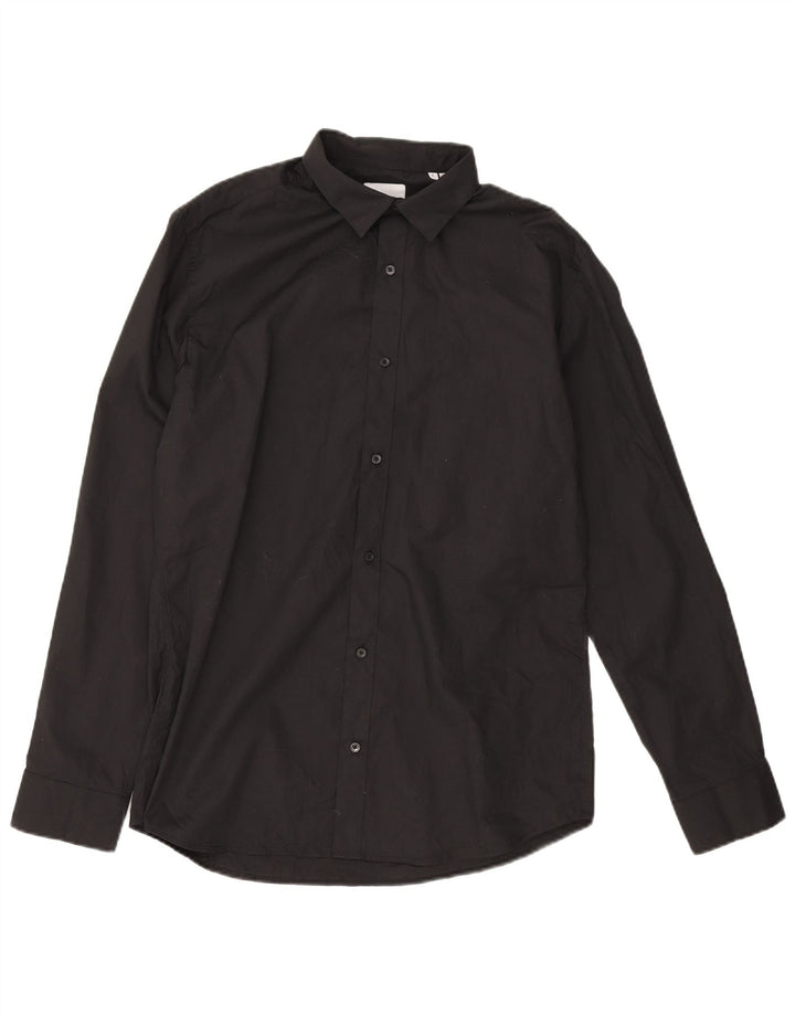 Camisa Jack & Jones Hombre Grande Algodón Negro
