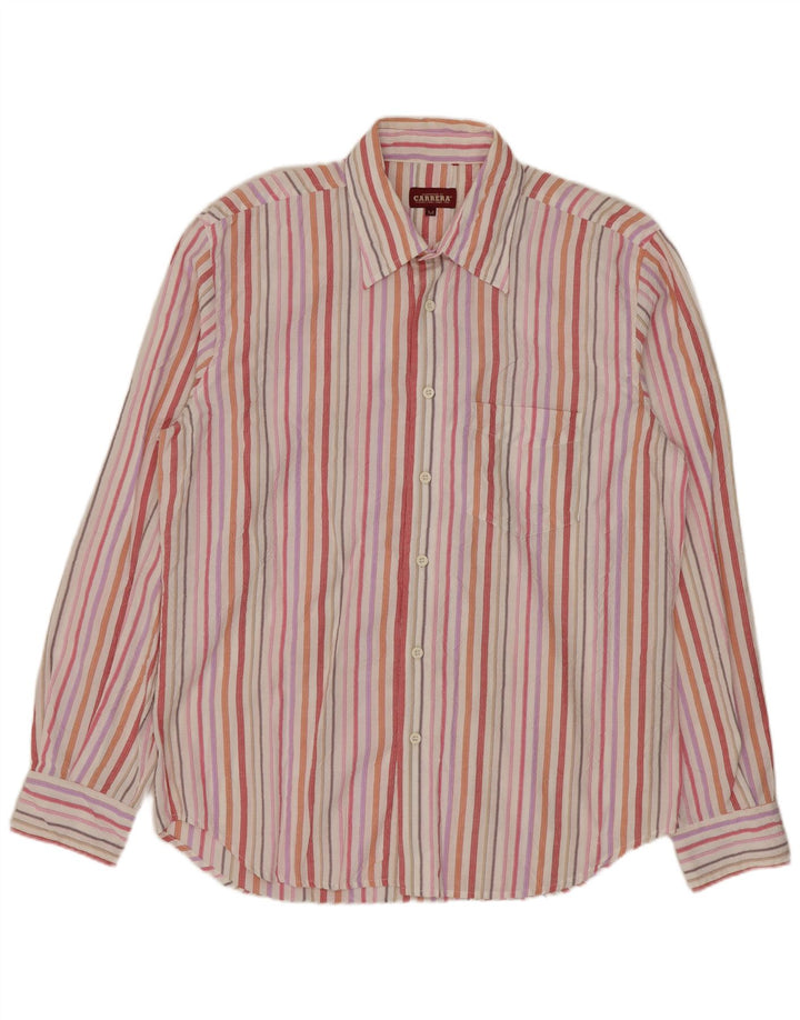 Camisa Carrera Hombre Mediana Algodón A Rayas Multicolor