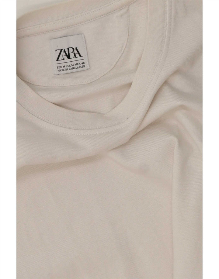 Zara Hombre Camiseta Top Medium Blanco