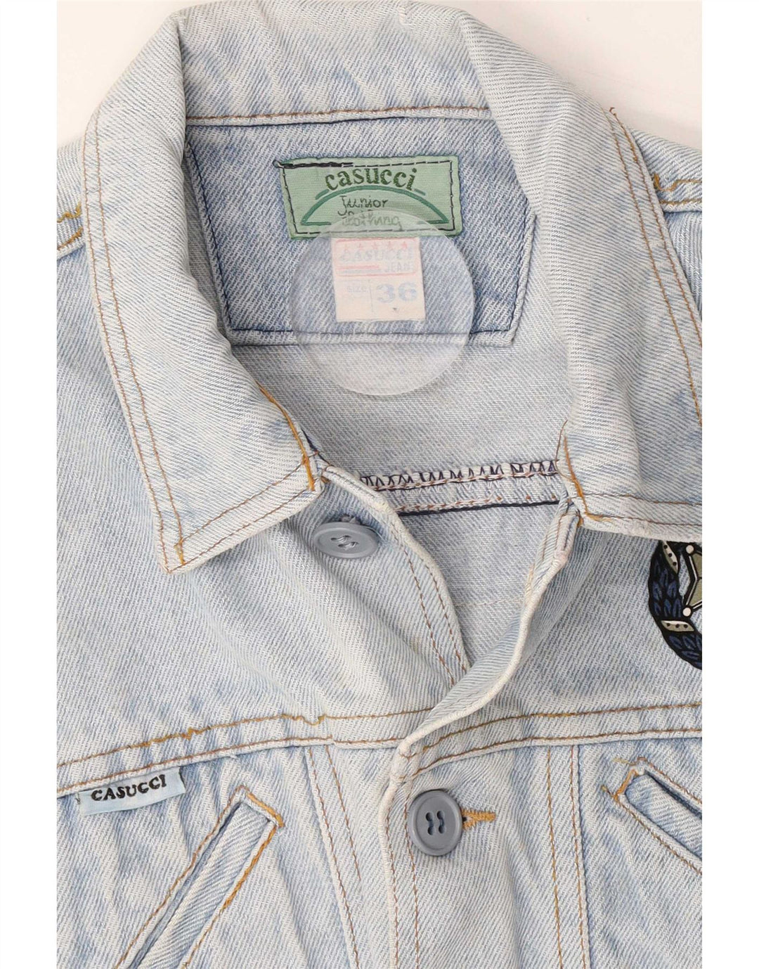 Casucci Chaleco vaquero con estampado gráfico para niños 9-10 años Algodón azul