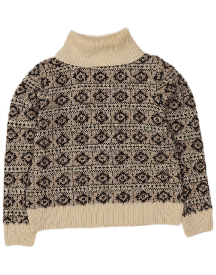 FAT FACE Suéter tipo jersey con cuello vuelto para mujer Reino Unido 40 Gris medio Fair Isle