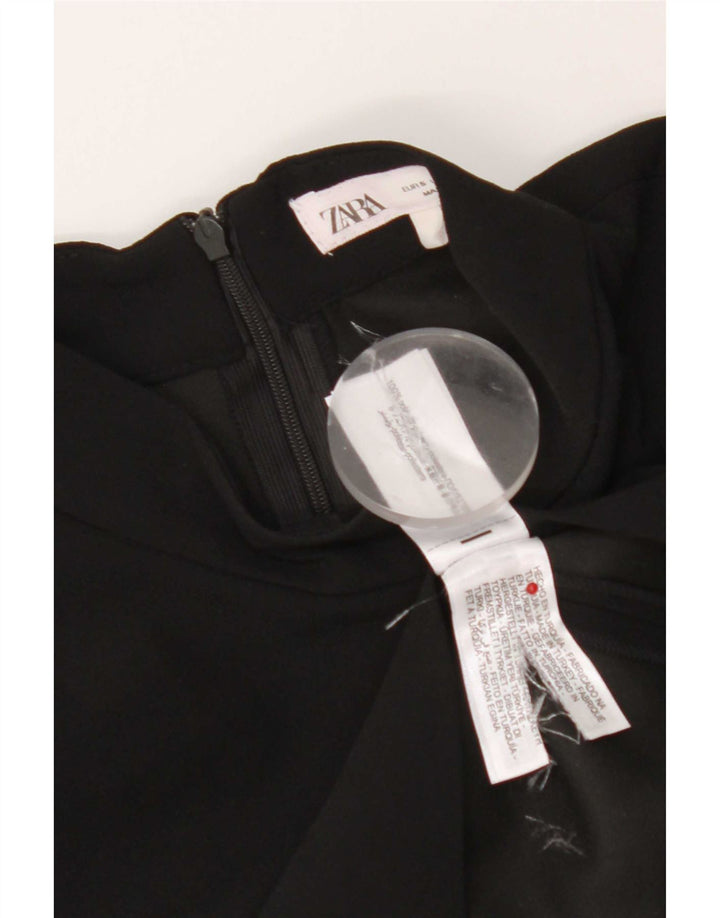 Zara Vestido tubo sin mangas para mujer UK 40 Small Poliéster negro