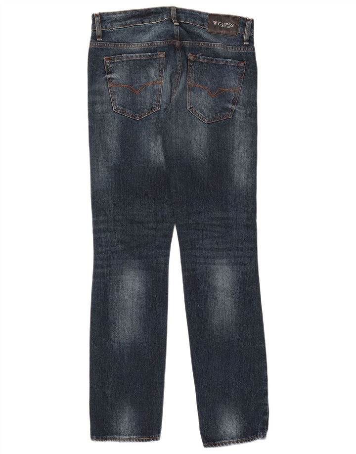 Guess Vaqueros Slim Desgastados Mujer W30 L32 Algodón Azul