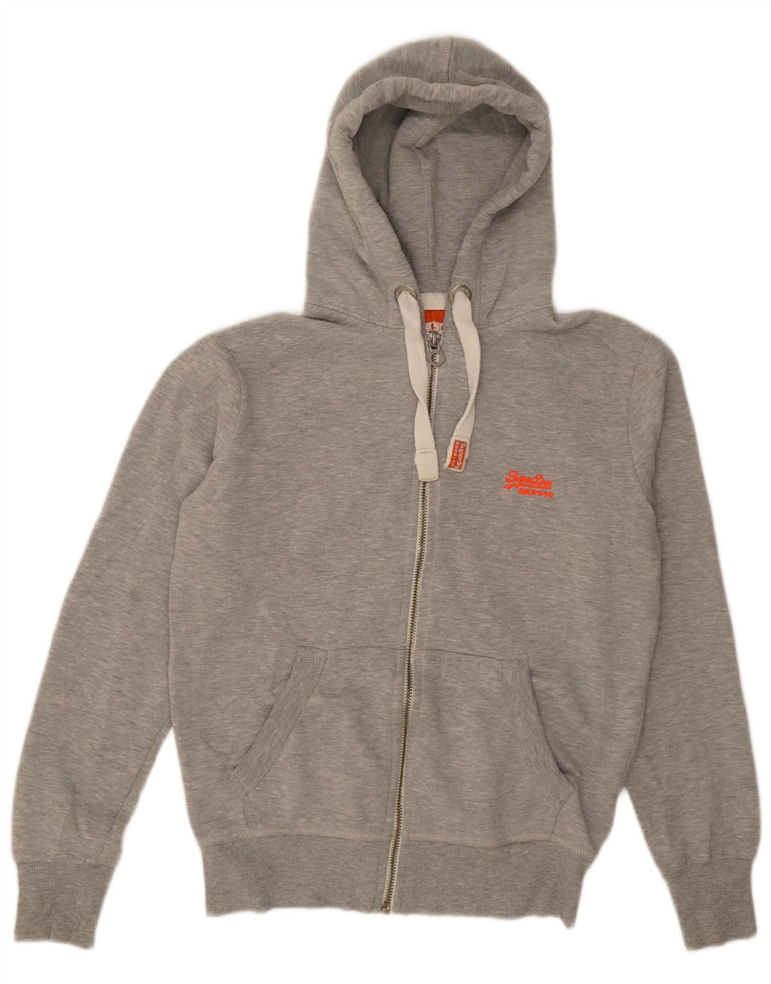 Superdry Hombre Sudadera Con Capucha Y Cremallera De Algodón Moteado Gris Medio