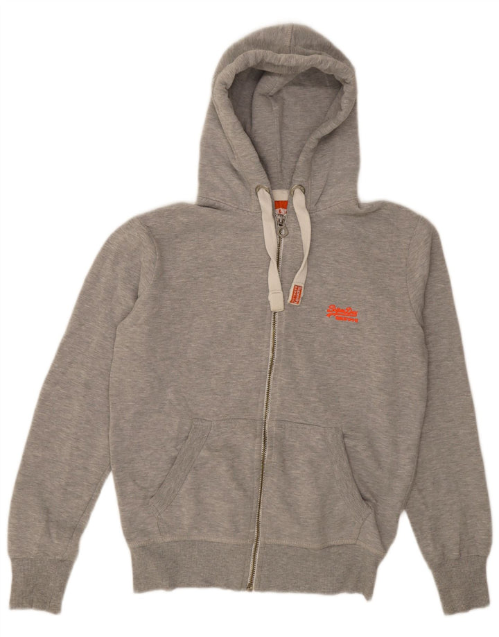 Superdry Hombre Sudadera Con Capucha Y Cremallera De Algodón Moteado Gris Medio