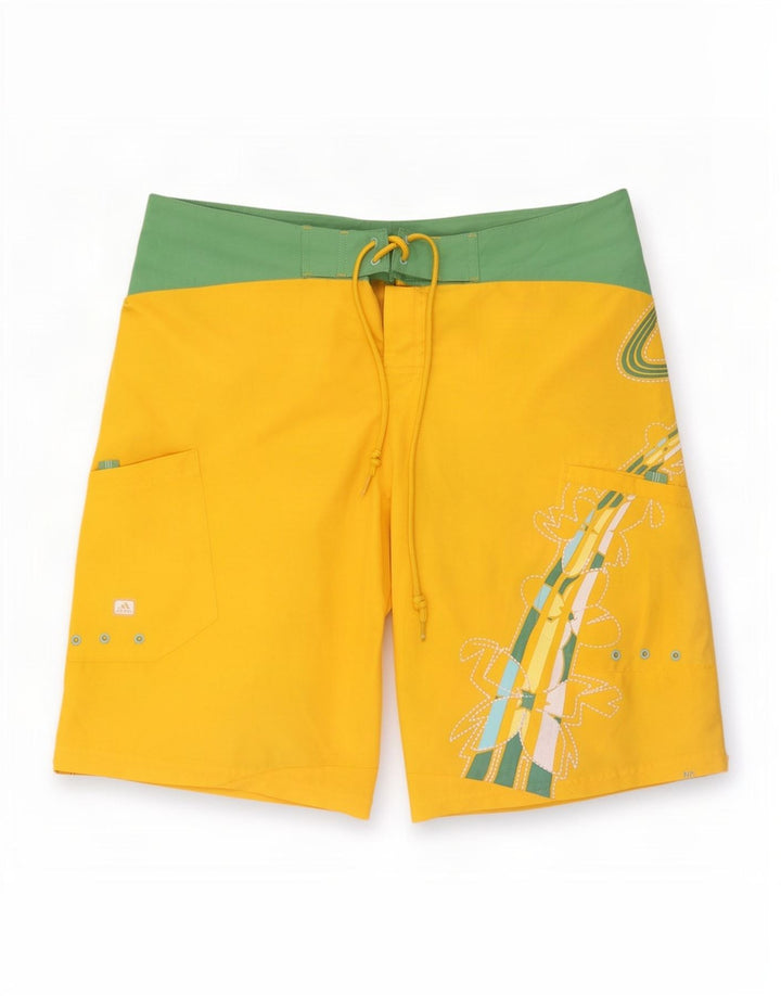 Adidas Hombre Bañador Estampado Con Estampado De Poliéster Color Block Amarillo Medio