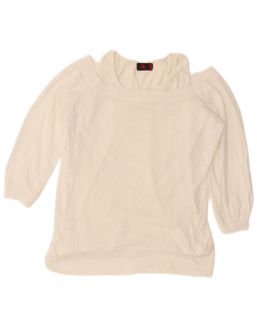 Kappa Jersey con Cuello Barco para Mujer UK 40 XL Blanco